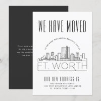 Fort Worth Moving Faire-part | Skyline stylisée