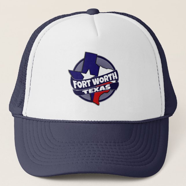 Fort Worth Texas flag burst trucker hat (Front)