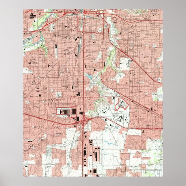 Fort Worth Texas Map (1995) Poster (Front)
