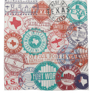 Fort Worth Texas Set of Stamps. Travel Stamp. Made