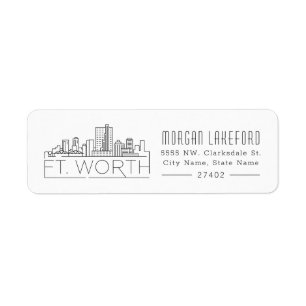 Fort Worth, Texas Stylized Skyline  
