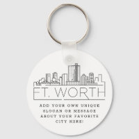 Fort Worth, Texas Stylized Skyline | Custom Slogan