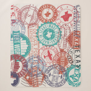 Fort Worth Texas: travel stamps. Sherpa Blanket