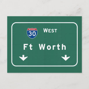 Fort Worth Texas tx Interstate Highway Freeway : Postcard