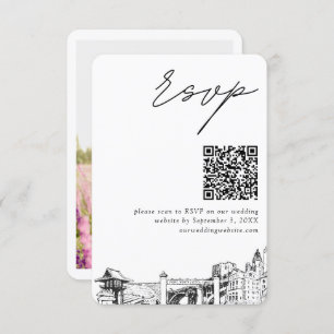 Fort Worth Wedding RSVP QR Code Small Enclosure Card