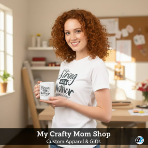 Forte comme une mère Noir Script moderne T-shirt