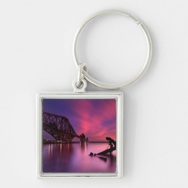 Forth Rail Bridge At Sunset | Scotland Keychain (Front)