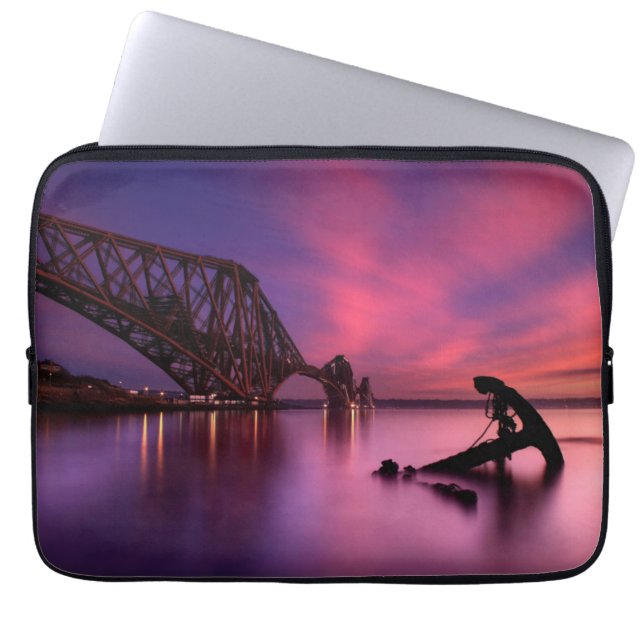 Forth Rail Bridge At Sunset | Scotland Laptop Sleeve (Front)