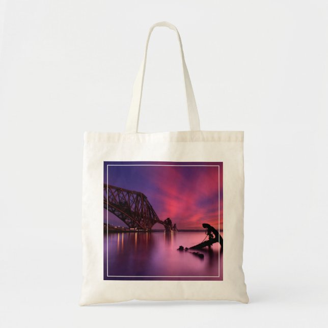 Forth Rail Bridge At Sunset | Scotland Tote Bag (Front)
