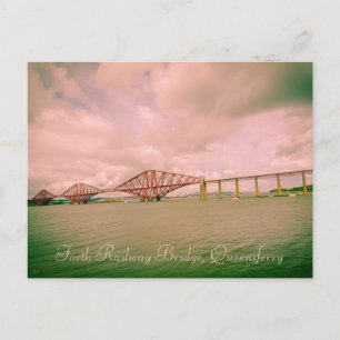 Forth railway bridge near Edinburgh, postcard