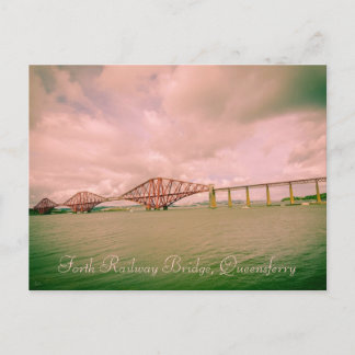 Forth railway bridge near Edinburgh, postcard