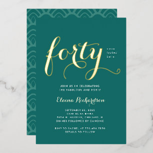 Fortieth Birthday Party Invitation Glamourous