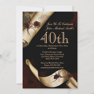 Fortieth murder mystery birthday invitation