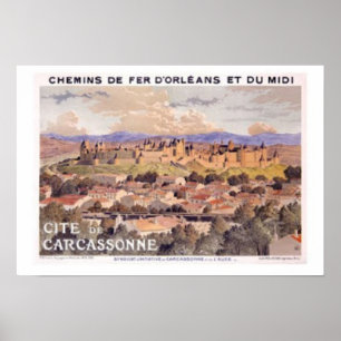 Fortified Carcassonne France Poster