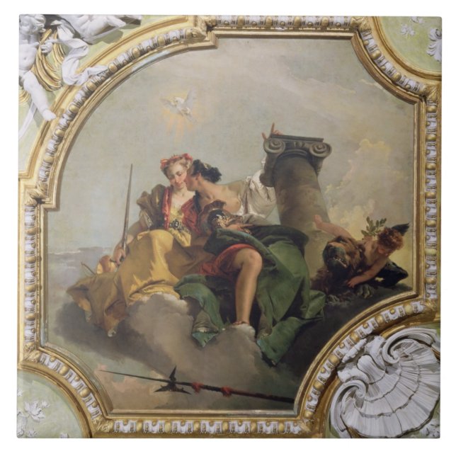 Fortitude and Justice, from the 'Sala Capitolare' Tile (Front)