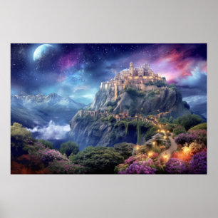 Fortress Castle Otherworldly Dimension Fantastic Poster