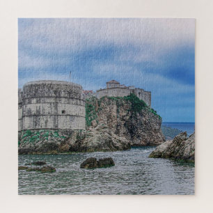 Fortress walls, rocky coast and sea in Croatia Jigsaw Puzzle