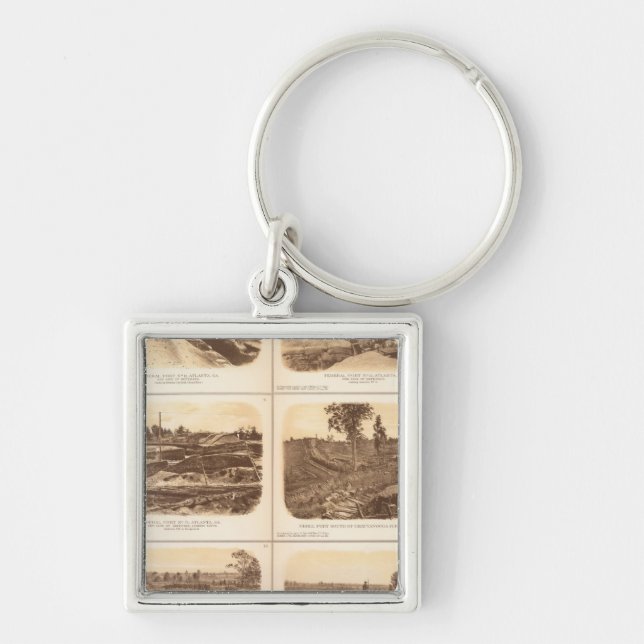 Forts, batteries, Atlanta, Ga Keychain (Front)