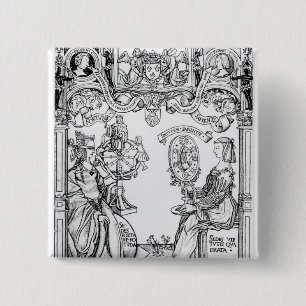 Fortune and Wisdom 2 Inch Square Button