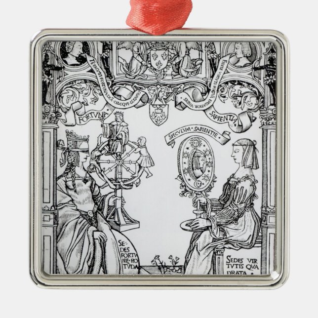 Fortune and Wisdom Metal Ornament (Front)