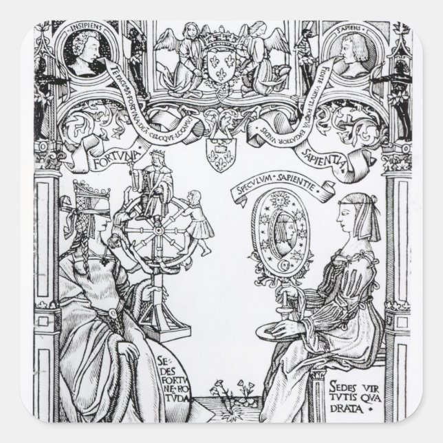 Fortune and Wisdom Square Sticker (Front)