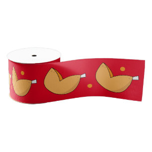 Fortune Cookie Chinese Good Luck Patterned Grosgrain Ribbon