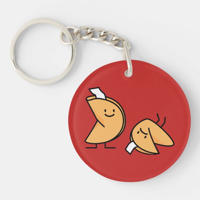 Fortune cookie crispy Chinese sweet dessert lucky Keychain (Front)