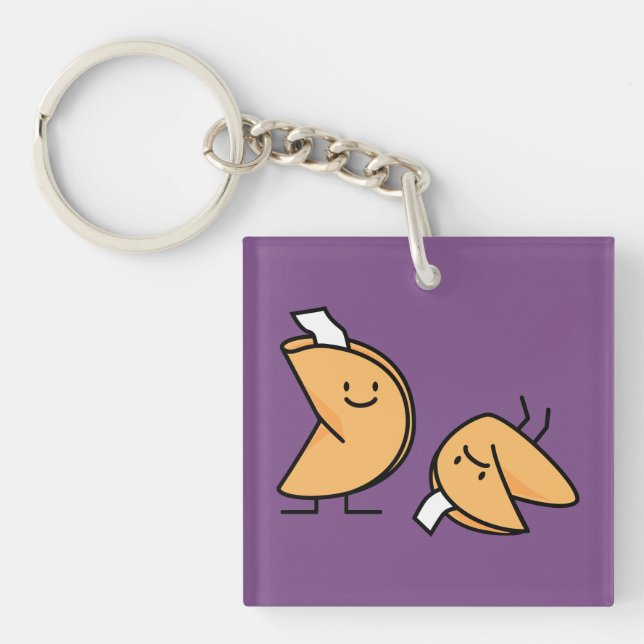 Fortune cookie crispy Chinese sweet dessert lucky Keychain (Front)