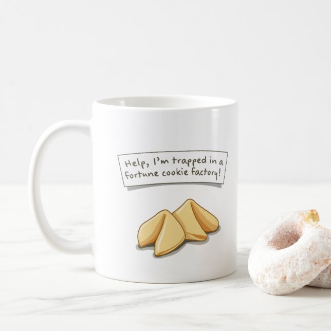 Fortune cookie factory coffee mug (With Donut)