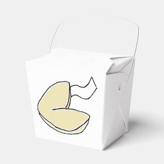 Fortune Cookie Lucky Chinese Food Cartoon Favor Box (Front Side)