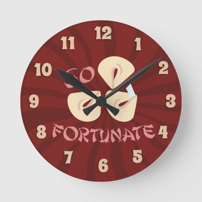 Fortune Cookie Time Round Clock (Front)