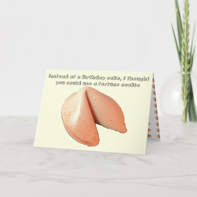 Fortune Cookie vs. Birthday Cake Card (Front)