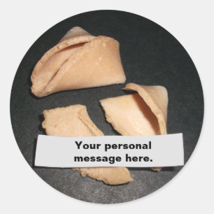 Fortune Cookie with Personalized Fortune Stickers