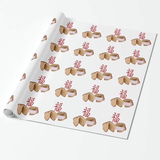 Fortune Cookie Wrapping Paper (Unrolled)