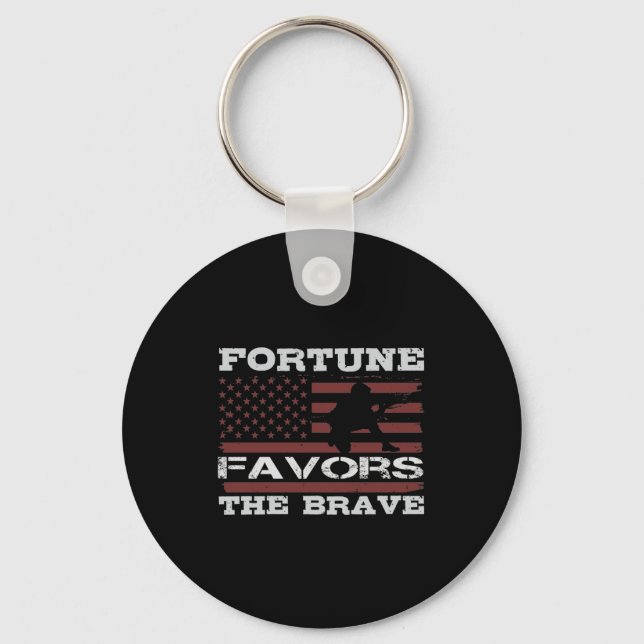 Fortune Favours The Brave Keychain (Front)