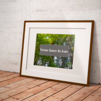 Fortune favours the brave proverb poster
