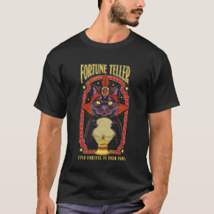 Fortune Teller Black Cat Find Fortune in Your Paw T-Shirt