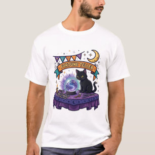 Fortune Teller Crystal Ball Cat Spooky Carnival T-Shirt