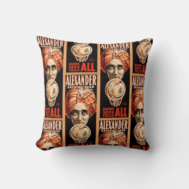 Fortune teller crystal Ball throw Pillow (Front)