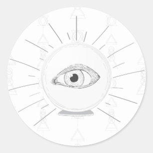 Fortune Teller Eye Seer Esoteric Crystal Ball Classic Round Sticker