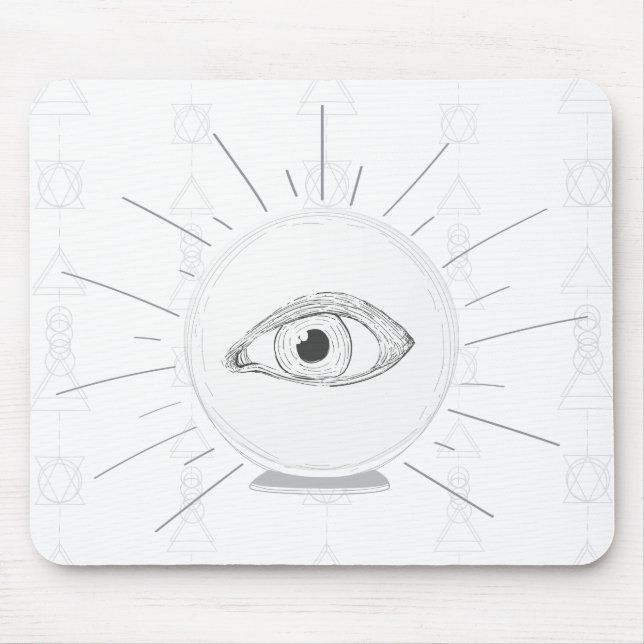Fortune Teller Eye Seer Esoteric Crystal Ball Mouse Pad (Front)
