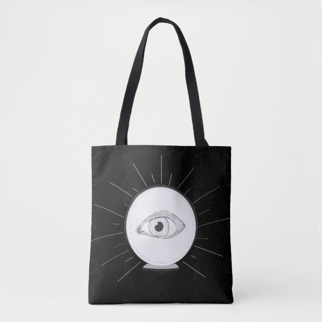 Fortune Teller Eye Seer Esoteric Crystal Ball Tote Bag (Front)