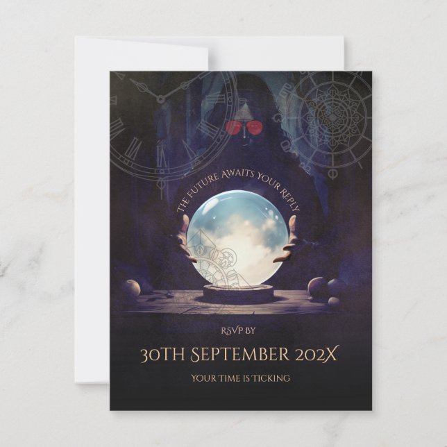 Fortune Teller Halloween RSVP Card (Front)