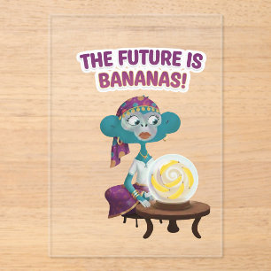 fortune teller monkey acrylic invitations