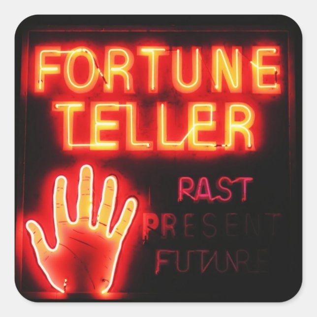 Fortune Teller - Past Present & Future Square Sticker (Front)