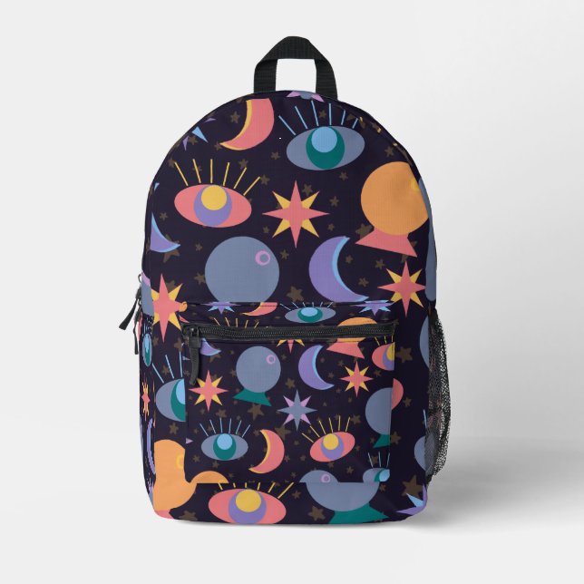 Fortune Teller Pattern Printed Backpack (Front)