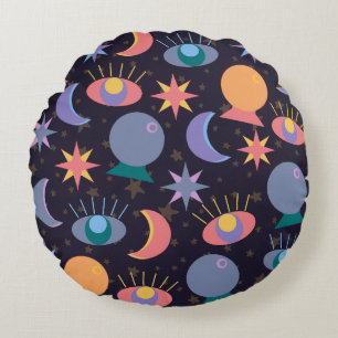 Fortune Teller Pattern Round Pillow
