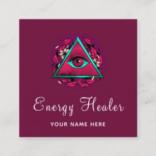 Fortune Teller Psychic Esoteric All Seeing Eye Square Business Card