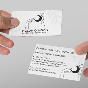 Fortune Teller Touch Moon Crescent with Hands Business Card