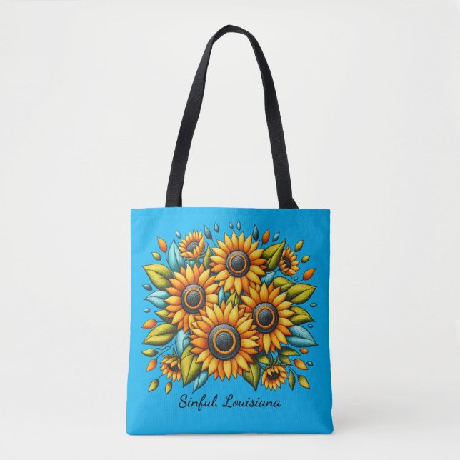 Fortune's "Swamp Spies" Sunflower Tote Bag (Front)